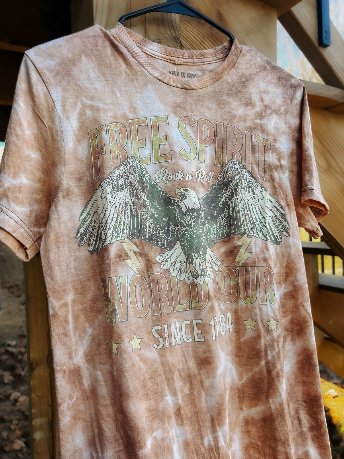 Free Spirit Tie-Dye Graphic Tee – Vintage Rock ‘n Roll Style | QB Customs