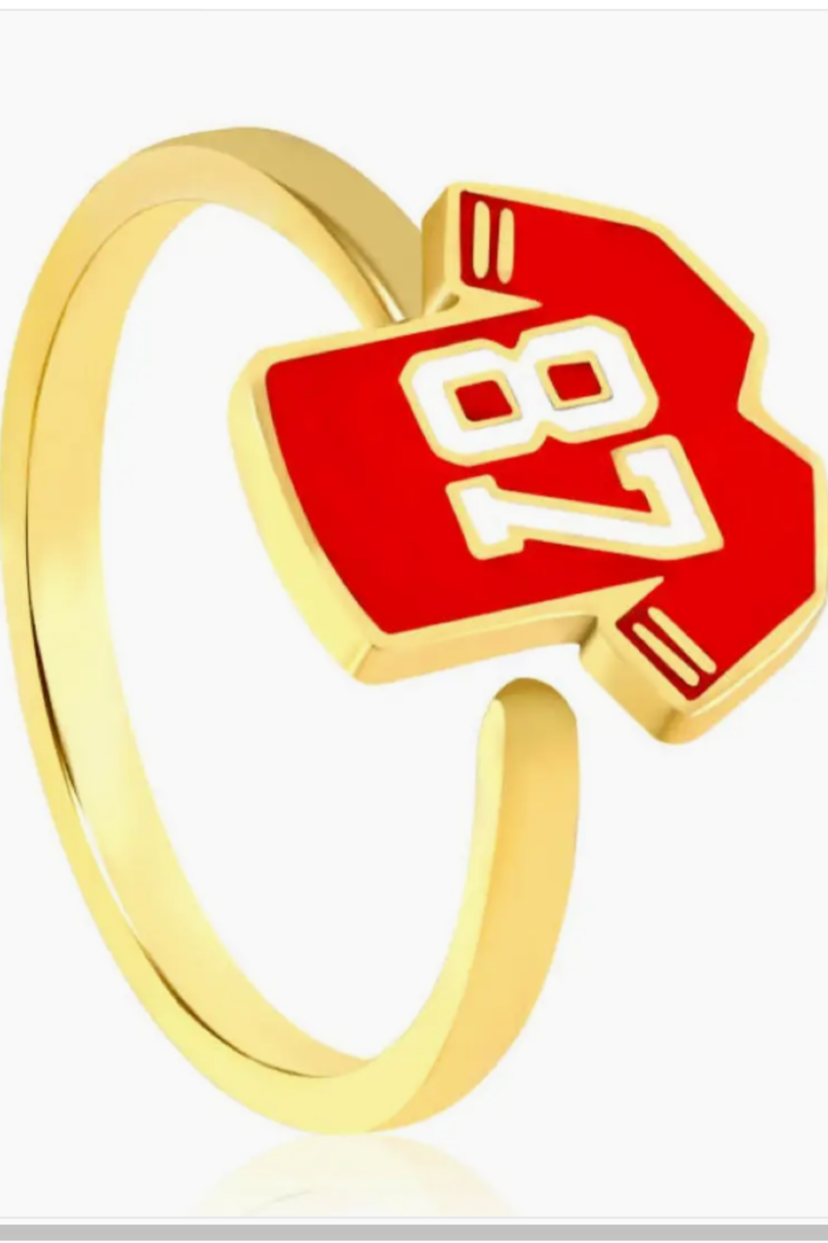 87 Tight End Kelce Jersey Ring – Celebrate KC Football & Pop Culture | QB Customs