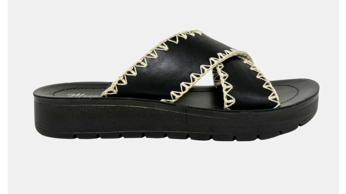 Vera Black Slide Sandal