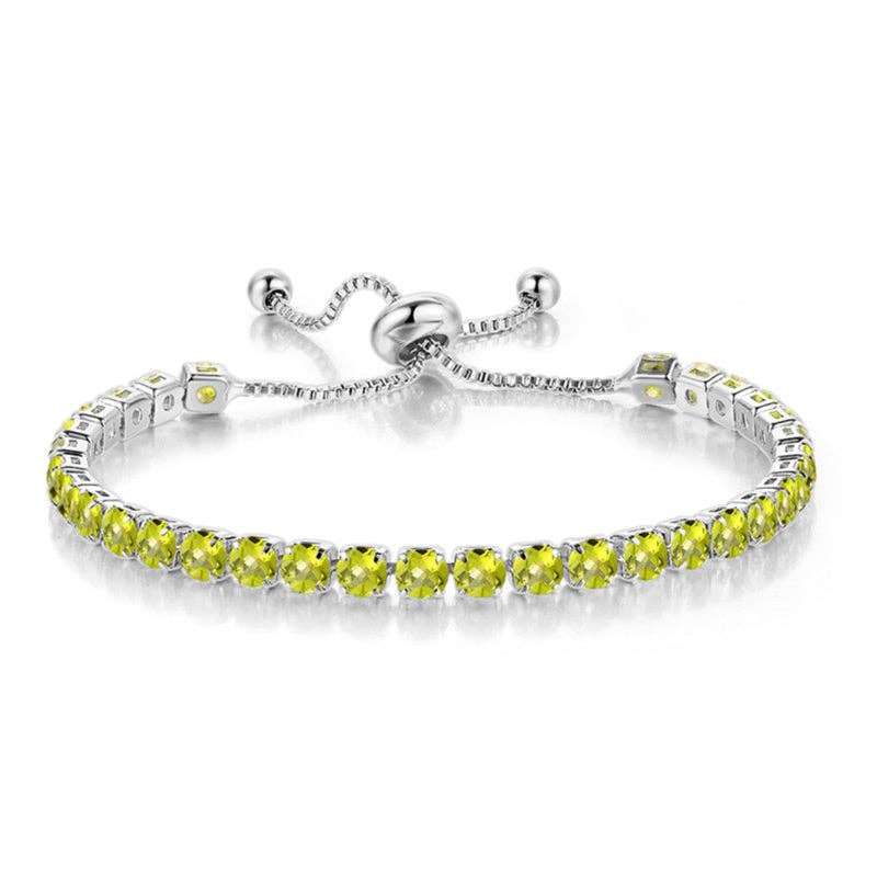 Birthstone Colorful Tennis Bracelet Lariat Adjustable