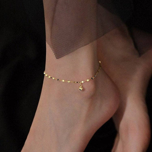 Dainty Ball Ankle Bracelet Anklet in 925 Sterling Silver