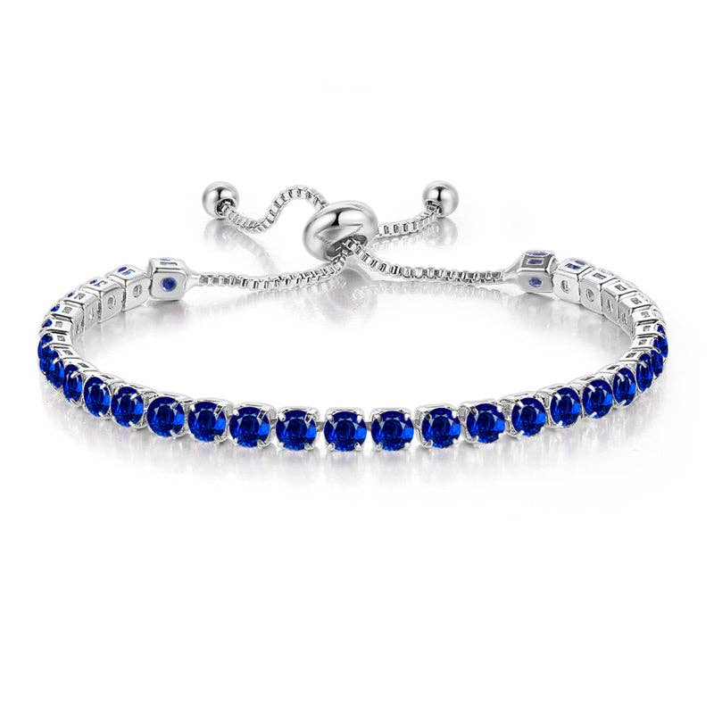 Birthstone Colorful Tennis Bracelet Lariat Adjustable