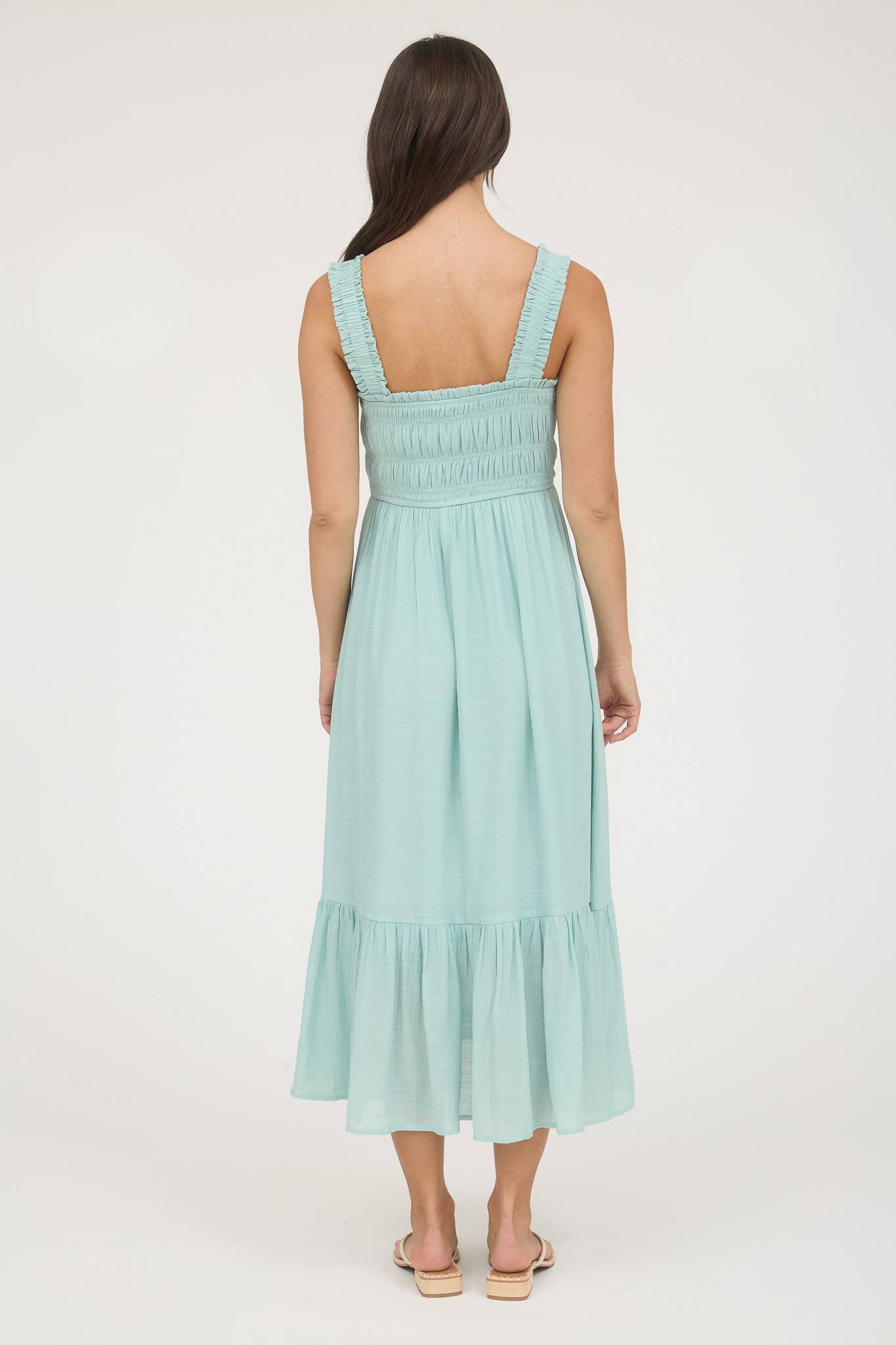 Summers End Midi Dress Button Details