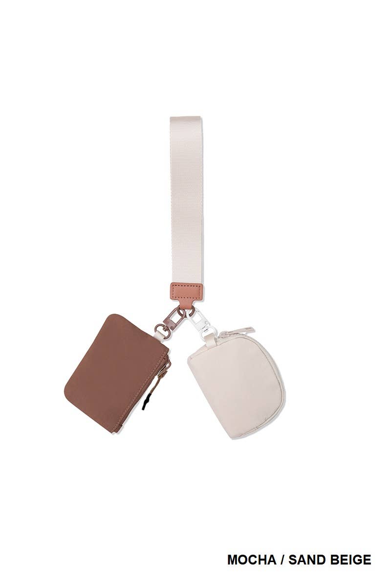 Dual Pouch Wristlet Keychain Wallet – Stylish & Functional Everyday Accessory | QB Customs