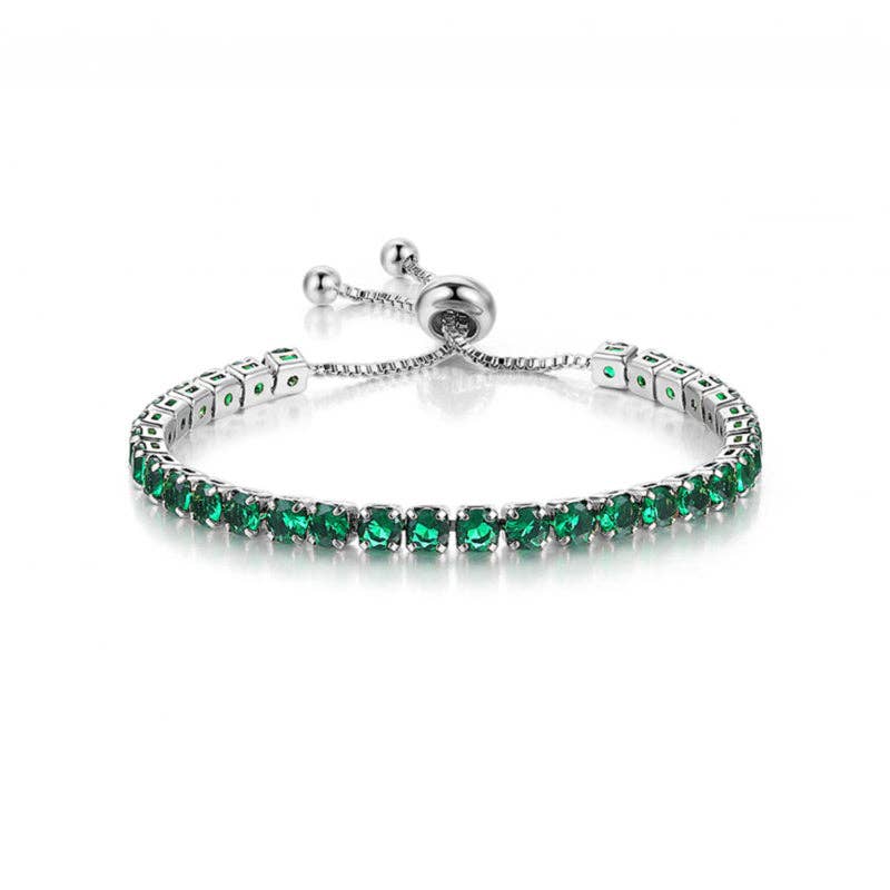 Birthstone Colorful Tennis Bracelet Lariat Adjustable