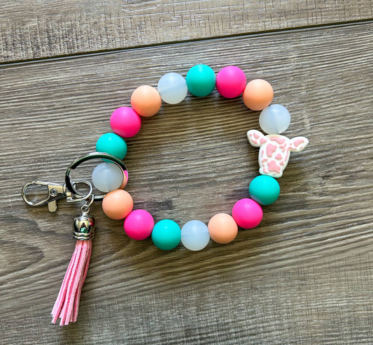 Cow Head Silicone Keychain