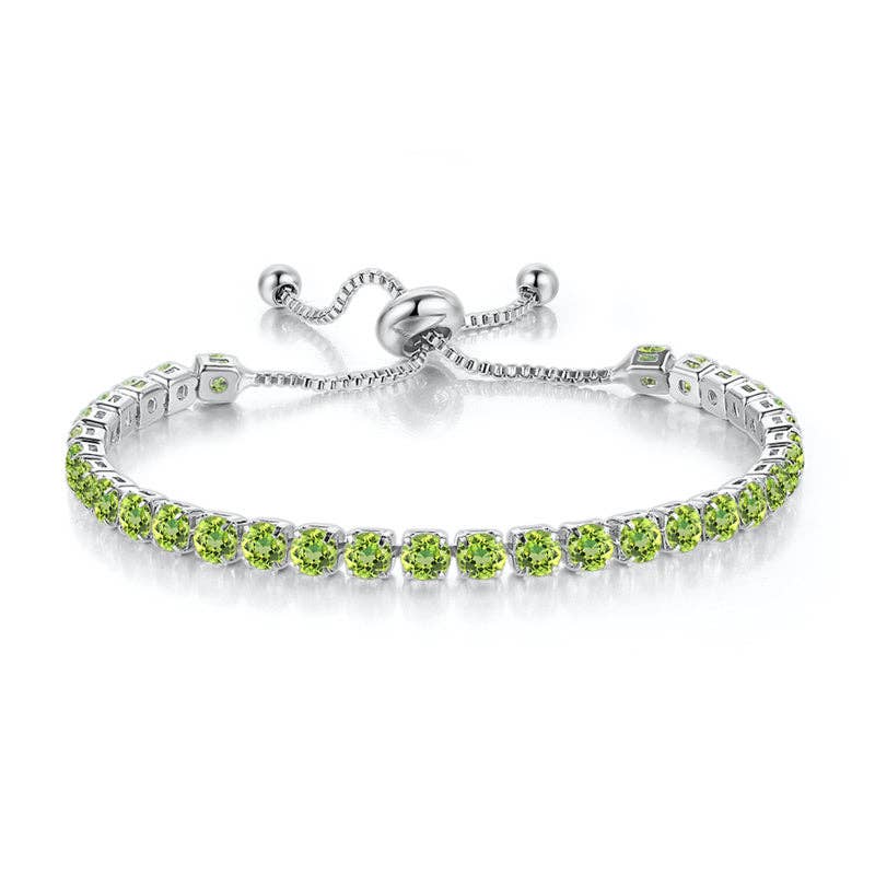Birthstone Colorful Tennis Bracelet Lariat Adjustable